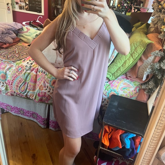 Mauve Slip Dress | Dark Pink / Purple Fabrik Slip Dress - Picture 5 of 7